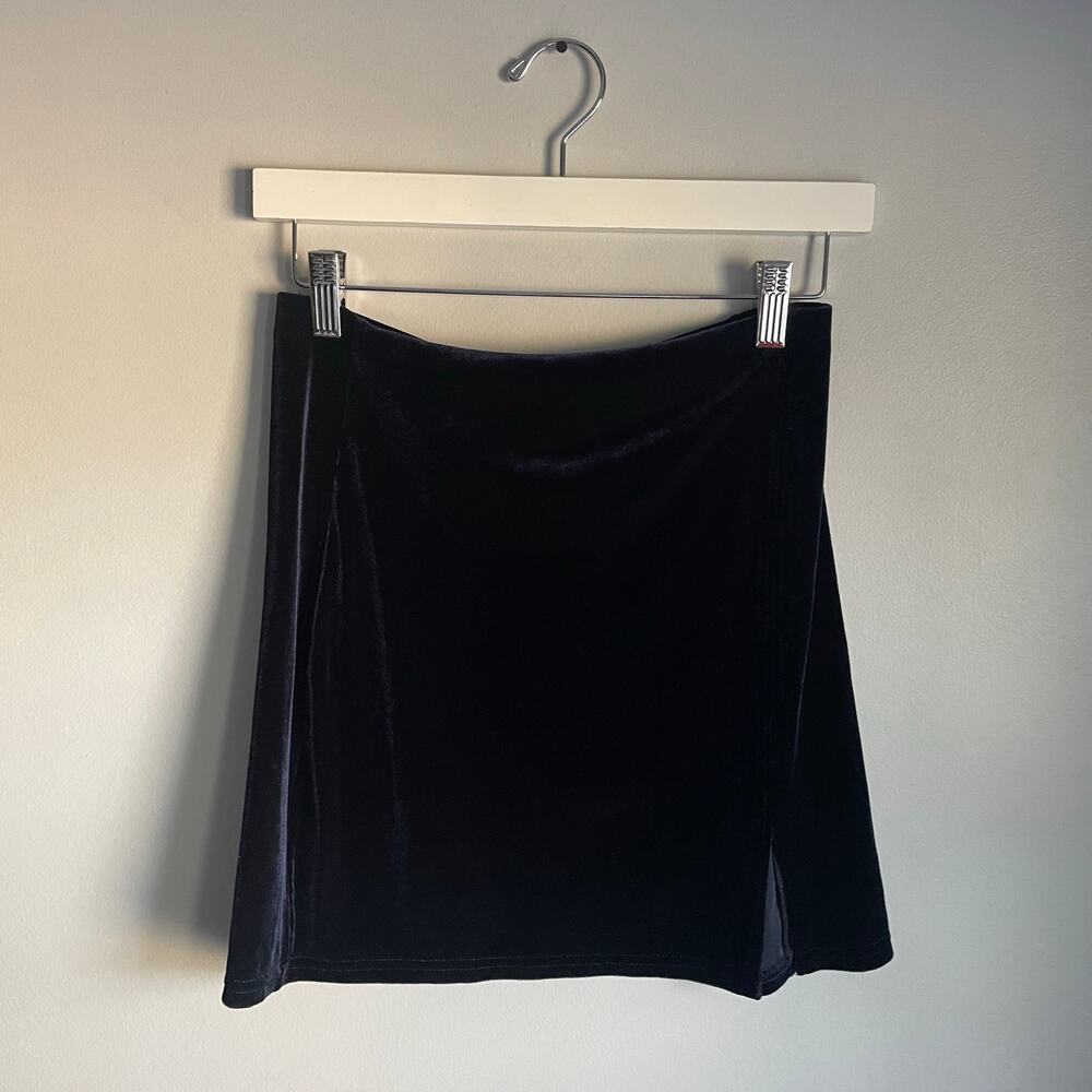 Velvet Y2K Mini Skirt Blue YM Clothing Witchy Sabrina Halloween XS - Picture 1 of 5